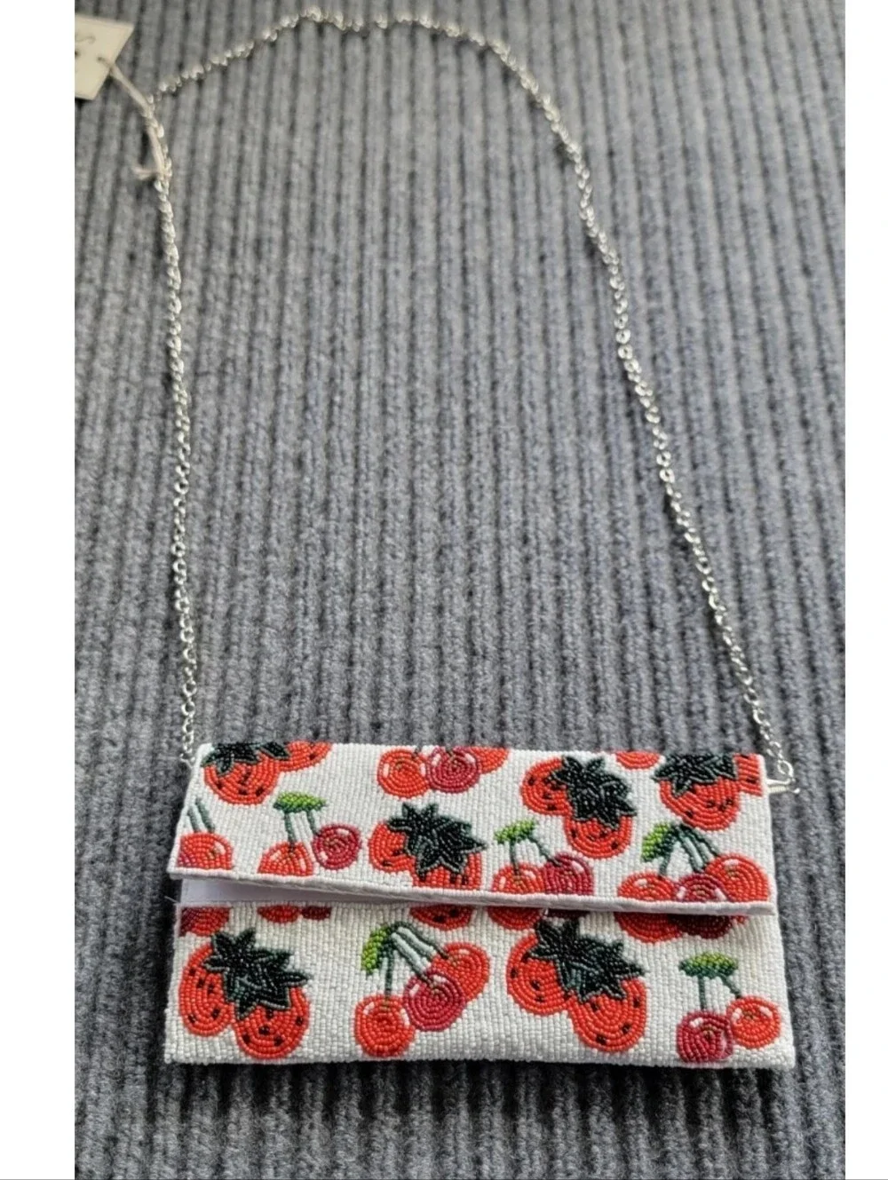 Beaded Strawberry Bag, Clutch Over The Shoulder Sol and Mer